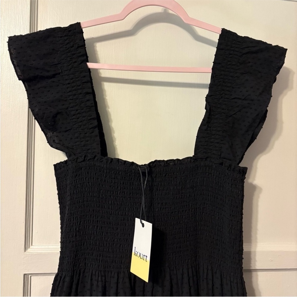 KOURT Calypso Tiered Maxi Smocked Cotton Dress - Sleeveless XL - Picture 2 of 5